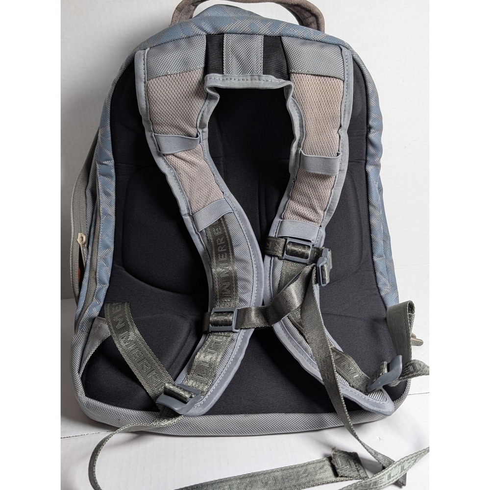 Merrell Gray Backpack Utility Organizer Laptop Travel Hiking Bag Orange Interior - Picture 3 of 16